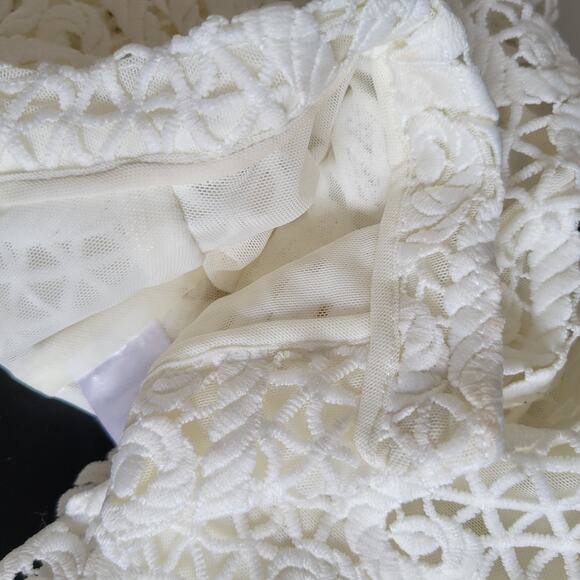 Yoana Baraschi White Lace Jacket Cropped Semi Sheer Scalloped Women 8 - Picture 14 of 14